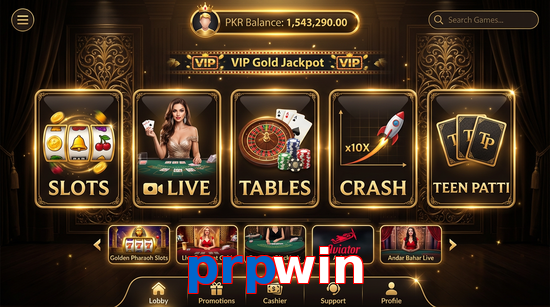 Main screen of Prpwin casino page for PK players